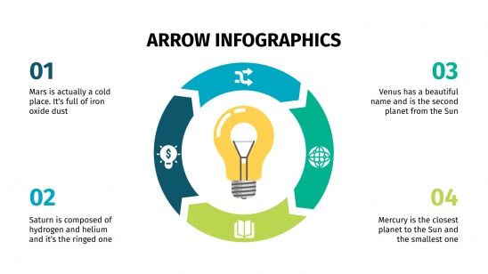 Modelo de apresentação Infográficos de setas