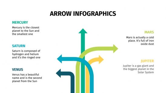 Modelo de apresentação Infográficos de setas