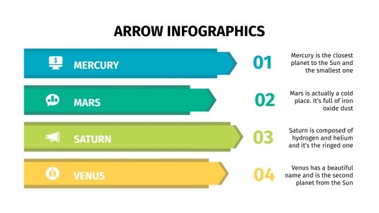 Modelo de apresentação Infográficos de setas