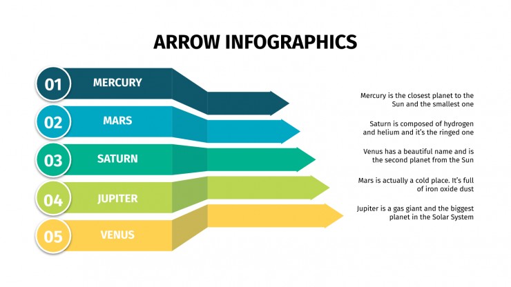 Modelo de apresentação Infográficos de setas