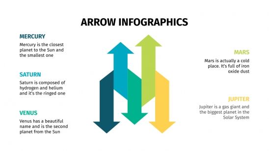 Modelo de apresentação Infográficos de setas