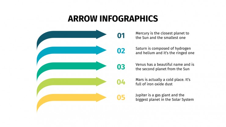 Modelo de apresentação Infográficos de setas
