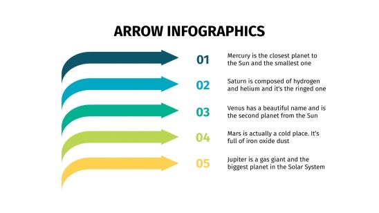 Modelo de apresentação Infográficos de setas