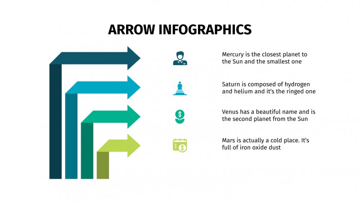 Modelo de apresentação Infográficos de setas