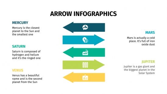 Modelo de apresentação Infográficos de setas