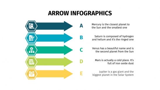 Modelo de apresentação Infográficos de setas