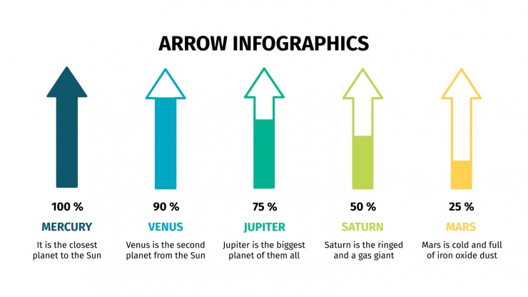 Modelo de apresentação Infográficos de setas