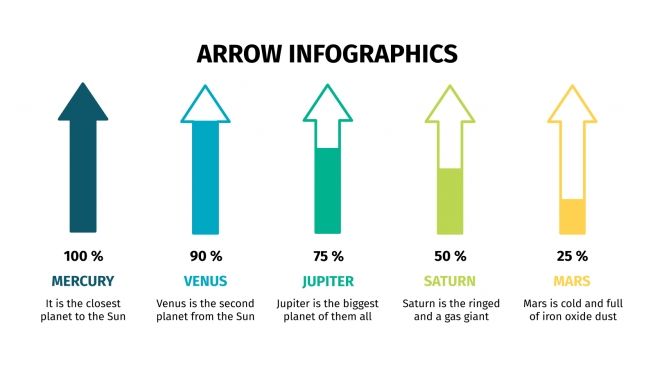 Modelo de apresentação Infográficos de setas