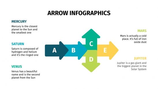 Modelo de apresentação Infográficos de setas