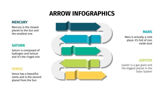 Modelo de apresentação Infográficos de setas