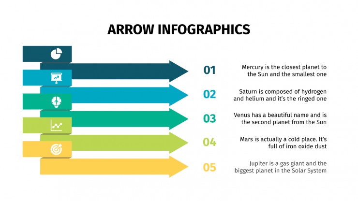 Modelo de apresentação Infográficos de setas