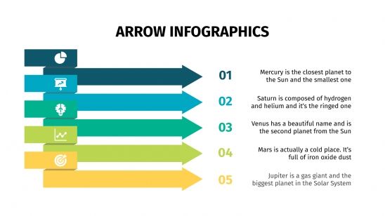 Modelo de apresentação Infográficos de setas