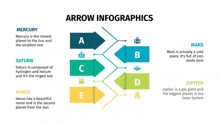 Modelo de apresentação Infográficos de setas