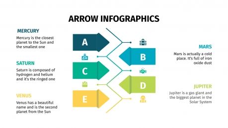 Modelo de apresentação Infográficos de setas