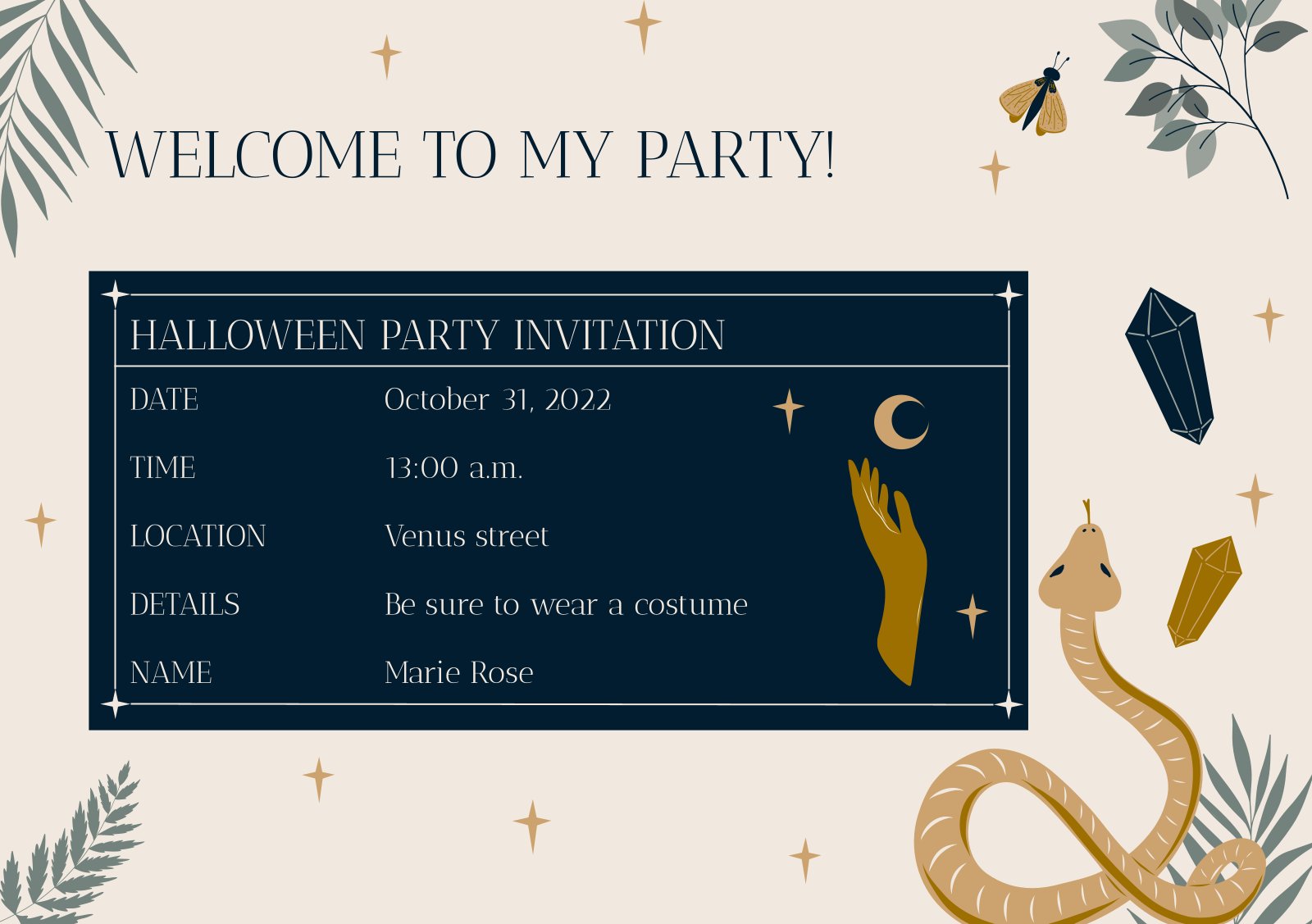 Halloween High School Party Invitations Google Slides & PPT