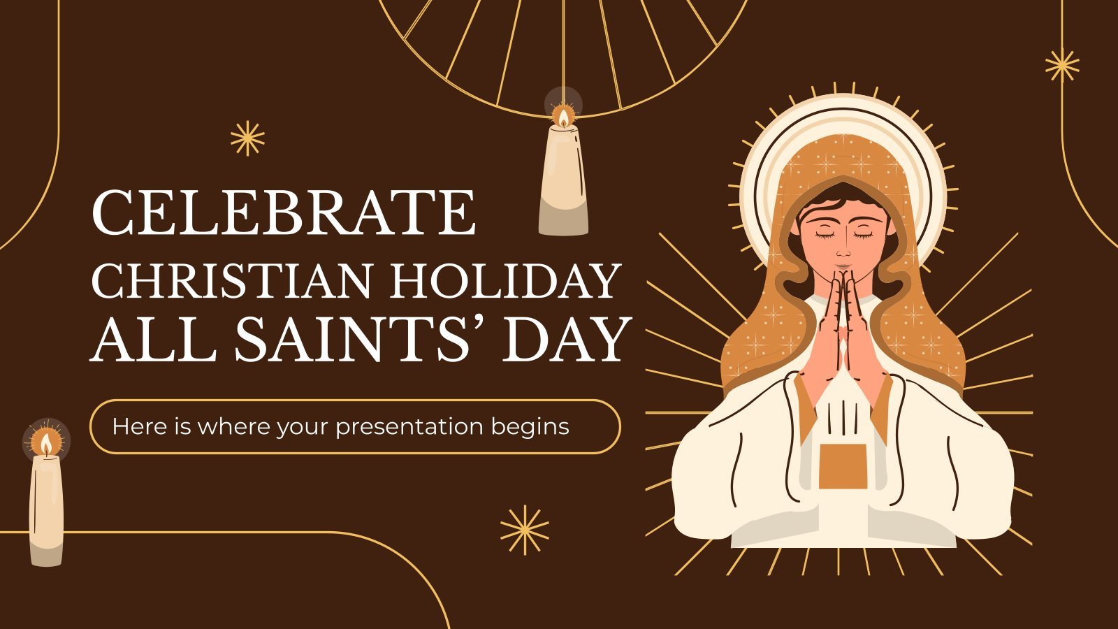 Celebrate Christian Holiday All Saints' Day presentation template 