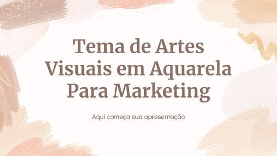 Modelo de apresentação Tema de artes visuais em aquarela para marketing