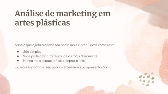 Plantilla de presentación Tema de artes plásticas en acuarela para marketing