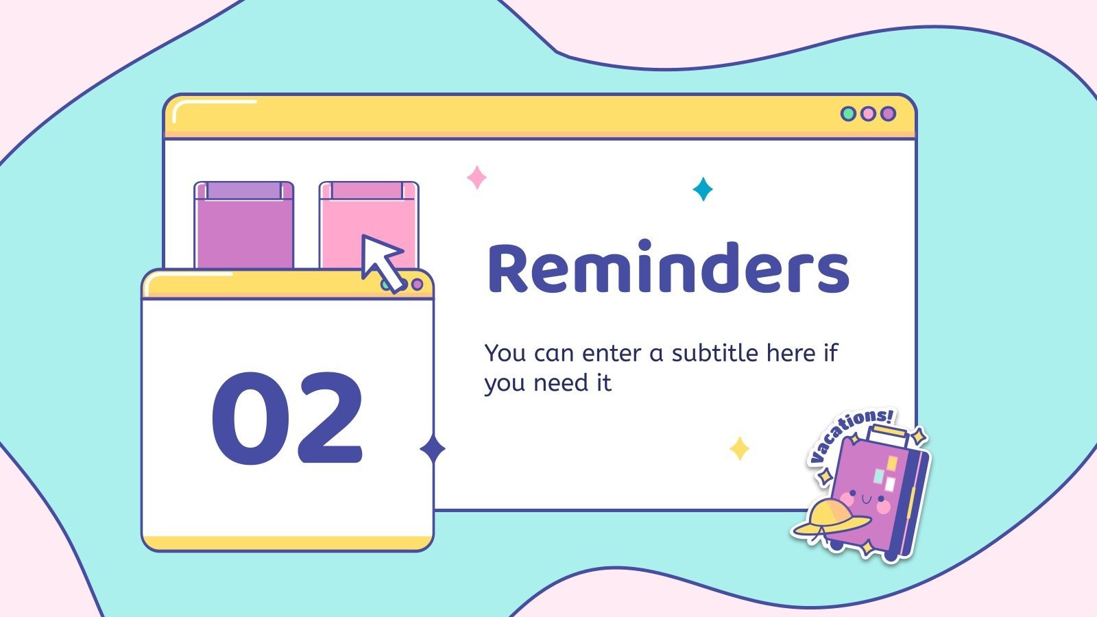 Kawaii Stickers Interface: Personal Organizer for Pre-K