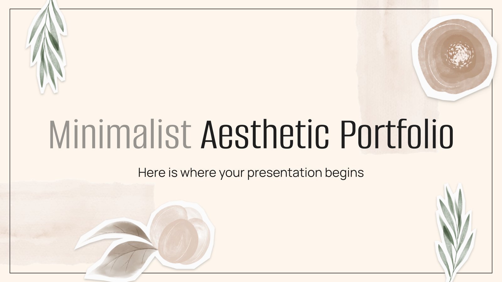 Minimalist Aesthetic Portfolio presentation template 