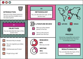 Abstract Lines Thesis Defense Program Brochure presentation template 