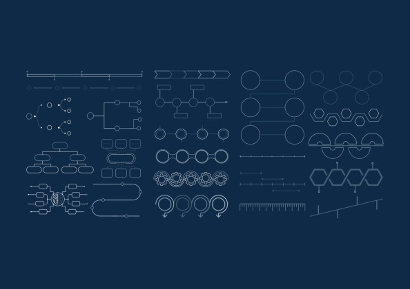 Abstract Lines Thesis Defense Program Brochure presentation template 