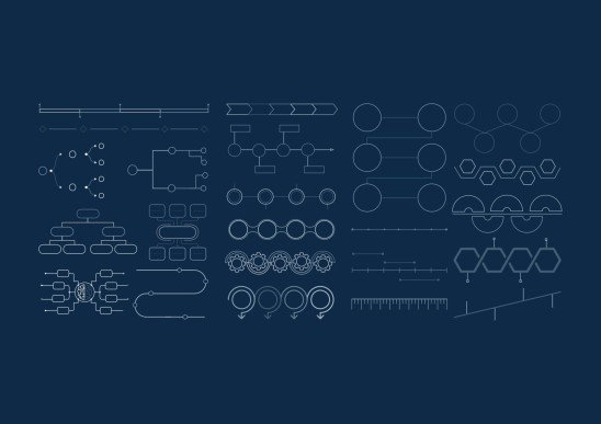 Abstract Lines Thesis Defense Program Brochure presentation template 