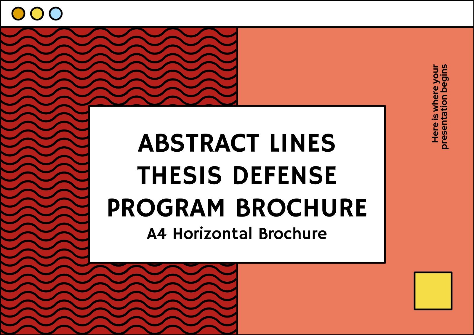 Modelo de apresentação Folheto do programa de defesa da tese com linhas abstratas