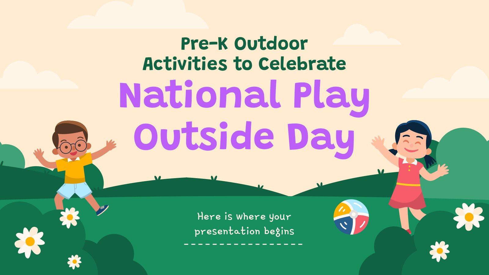 Pre-K Outdoor Activities to Celebrate National Play Outside Day presentation template 