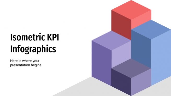 Plantilla de presentación Infografía isométrica de KPI