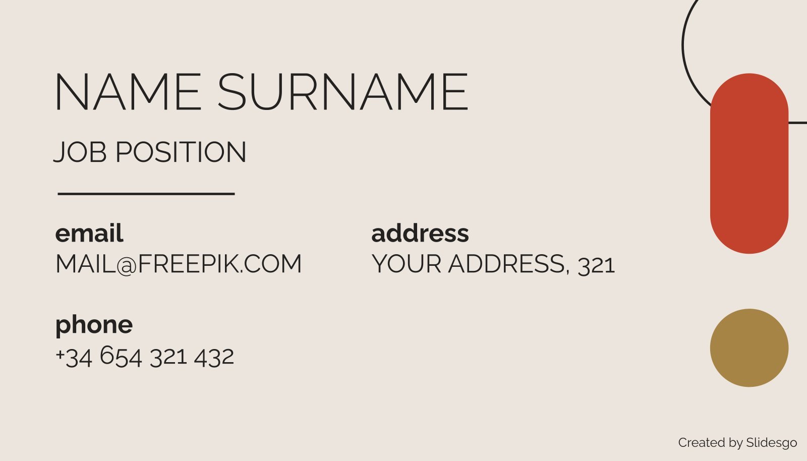 Simple Business Card Google Slides & PowerPoint template