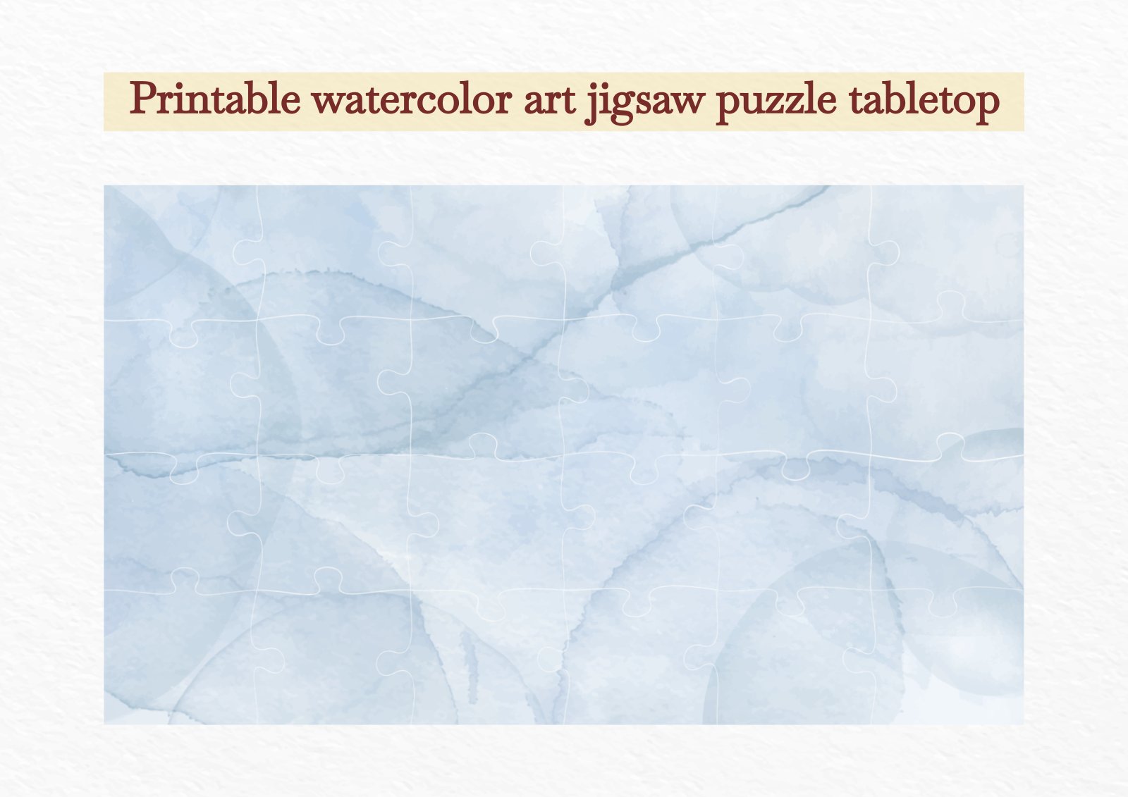 Printable Watercolor Art Jigsaw Puzzle Tabletop