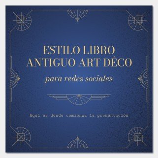 Art Deco Old Book Style for Social Media presentation template 
