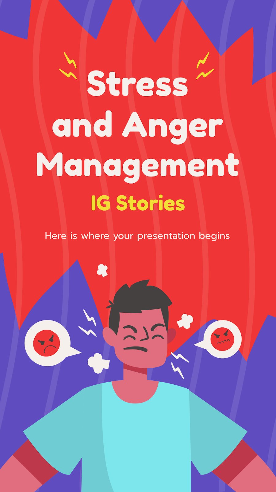 Stress and Anger Management IG Stories for Social Media presentation template 