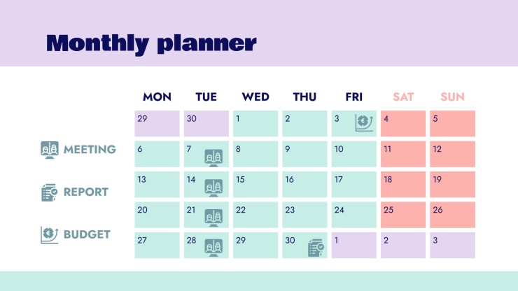 Plantilla de presentación Cronogramas y horarios para empresas