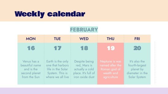 Plantilla de presentación Cronogramas y horarios para empresas