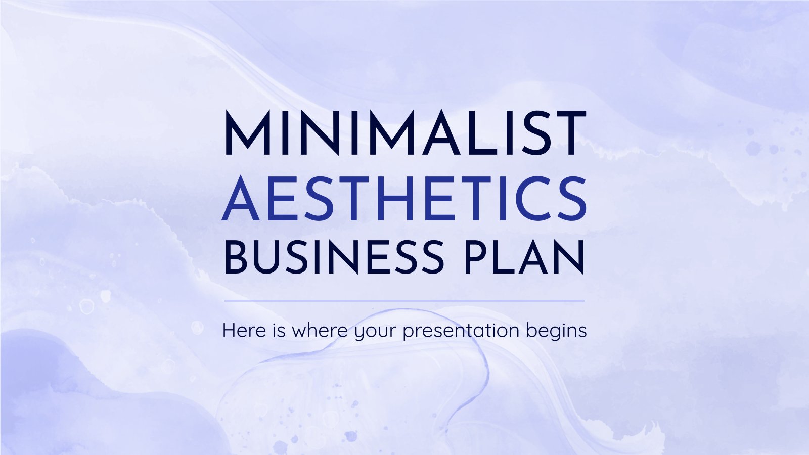 Minimalist Aesthetics Business Plan presentation template 