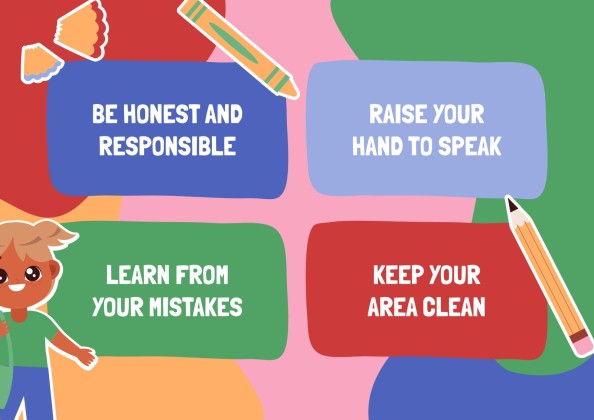 Classroom Rules for Elementary presentation template 