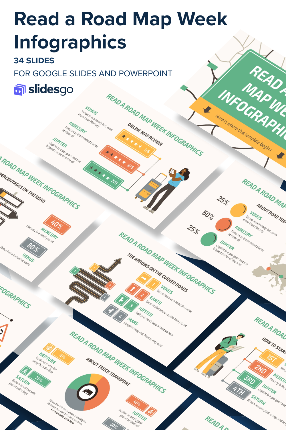 Read a Road Map Week Infographics | Google Slides & PowerPoint