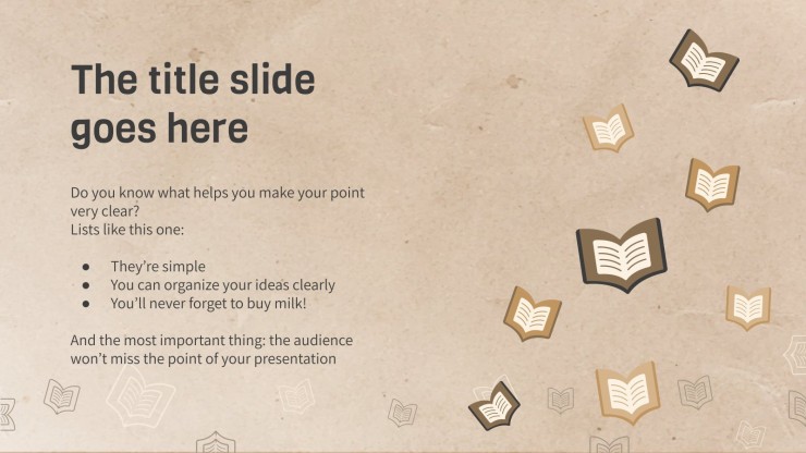 Vintage Paper Style for Middle School Literature Lesson presentation template 