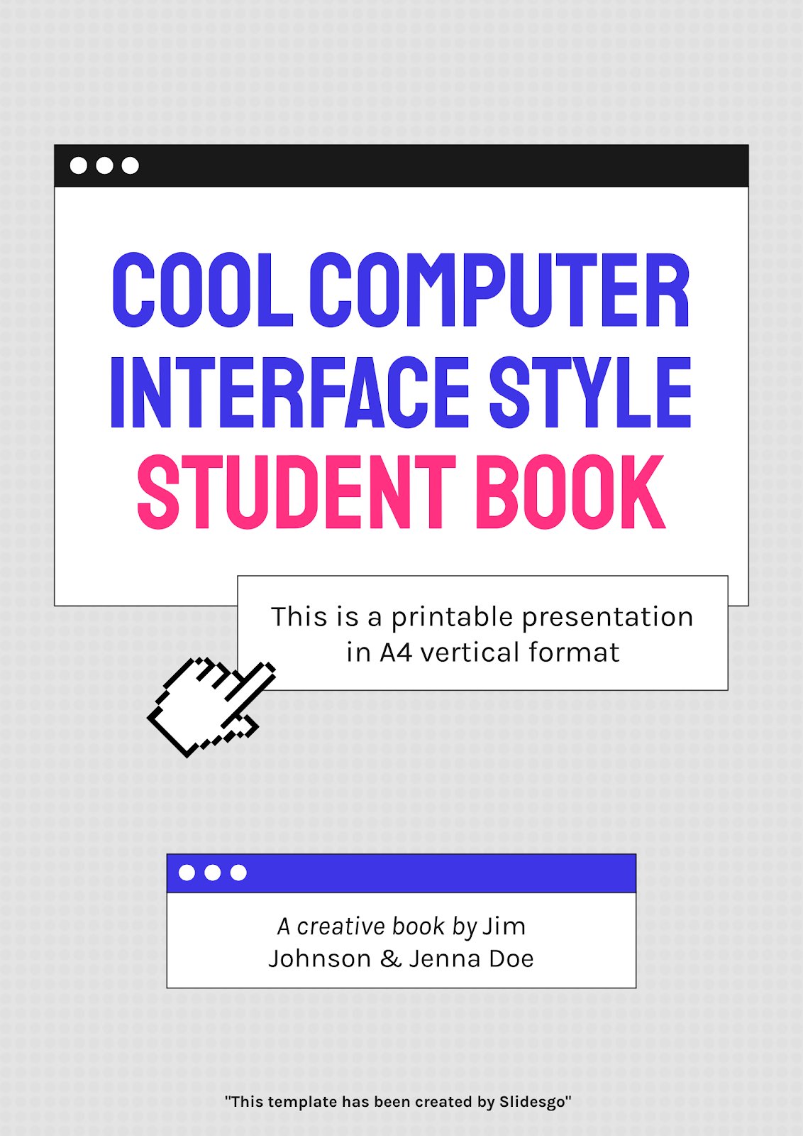 Modelo de apresentação Livro do aluno com estilo de interface de computador legal