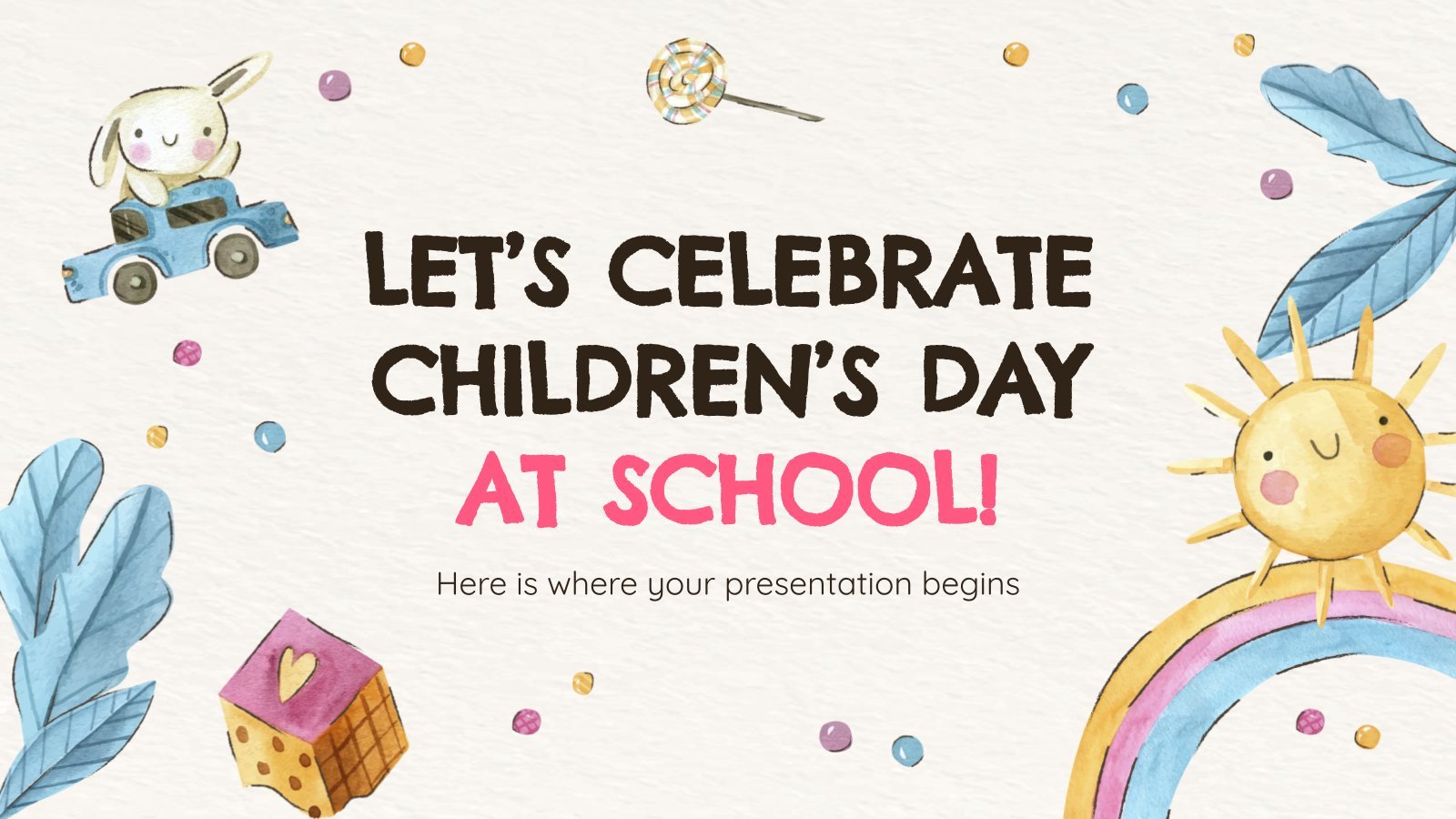 Let's Celebrate Children's Day at School! presentation template 