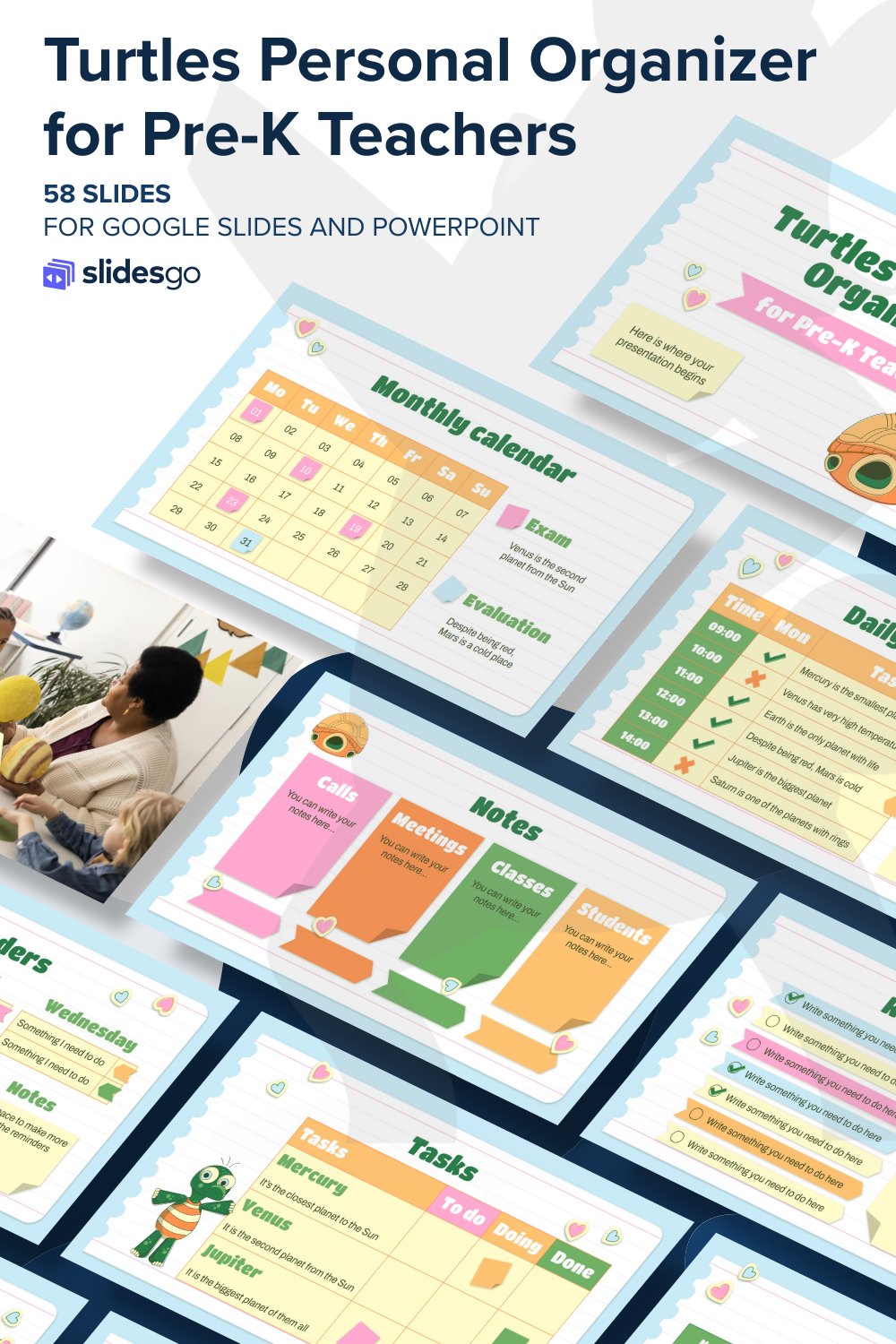 Turtles Personal Organizer for Pre-K Teachers