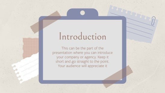 Vintage Torn Paper Aesthetic Agency presentation template 