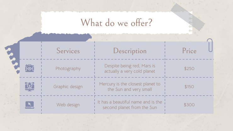 Vintage Torn Paper Aesthetic Agency presentation template 