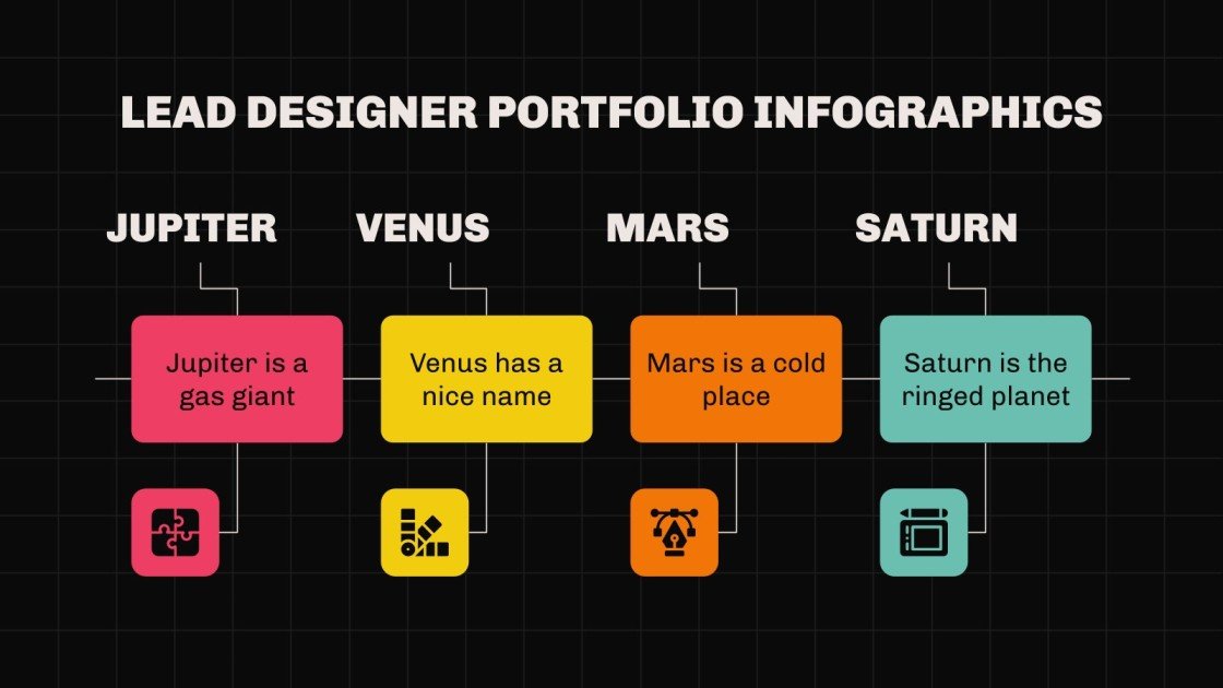 Lead Designer Portfolio Infographics Google Slides & PPT