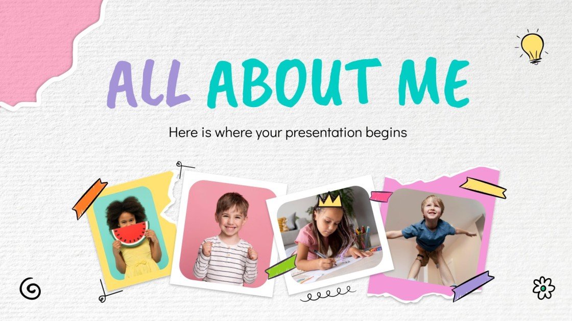 Modelos grátis do Google Slides e PPT para falar sobre você