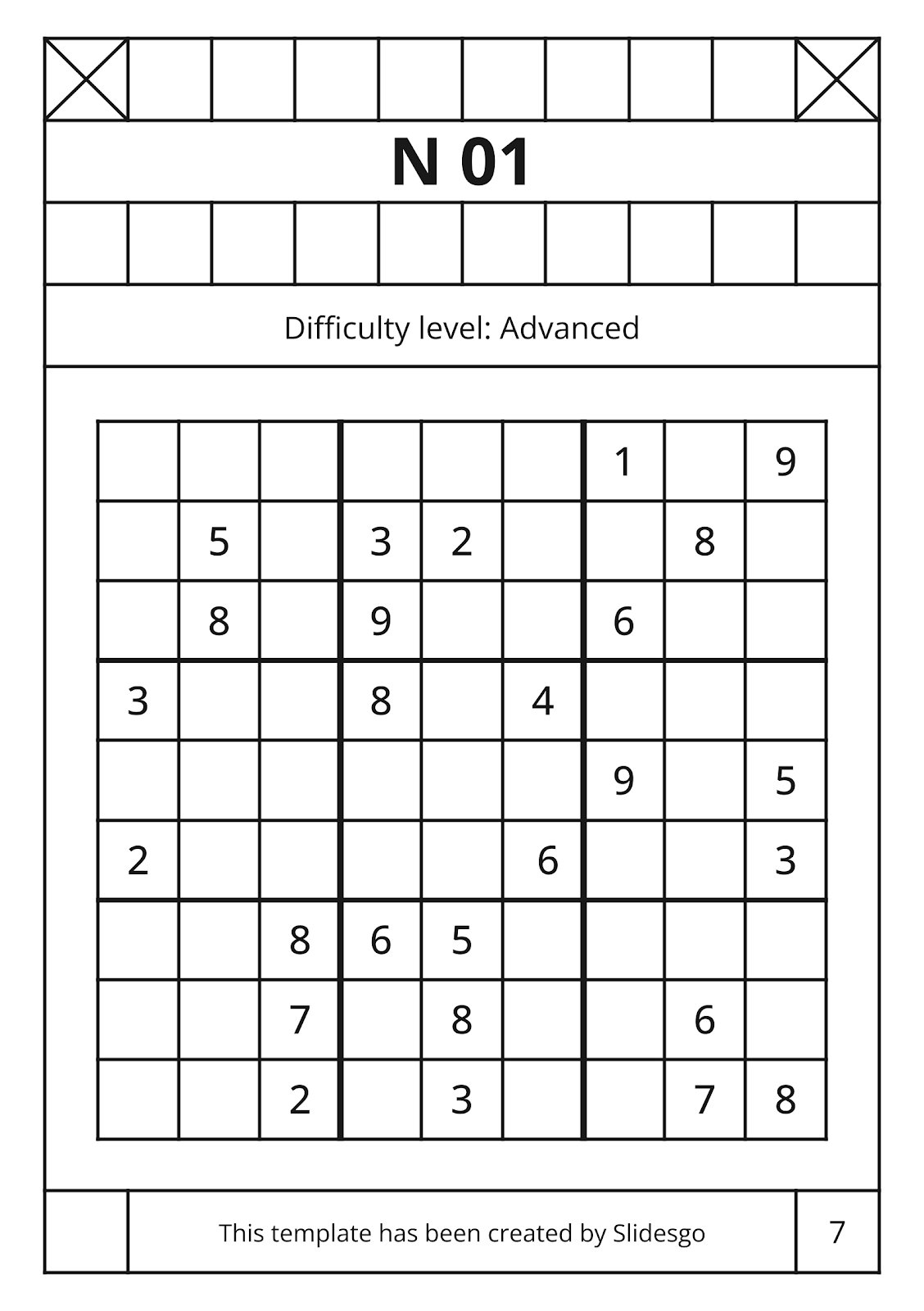 Printable Advanced Number Place Puzzles Sheets