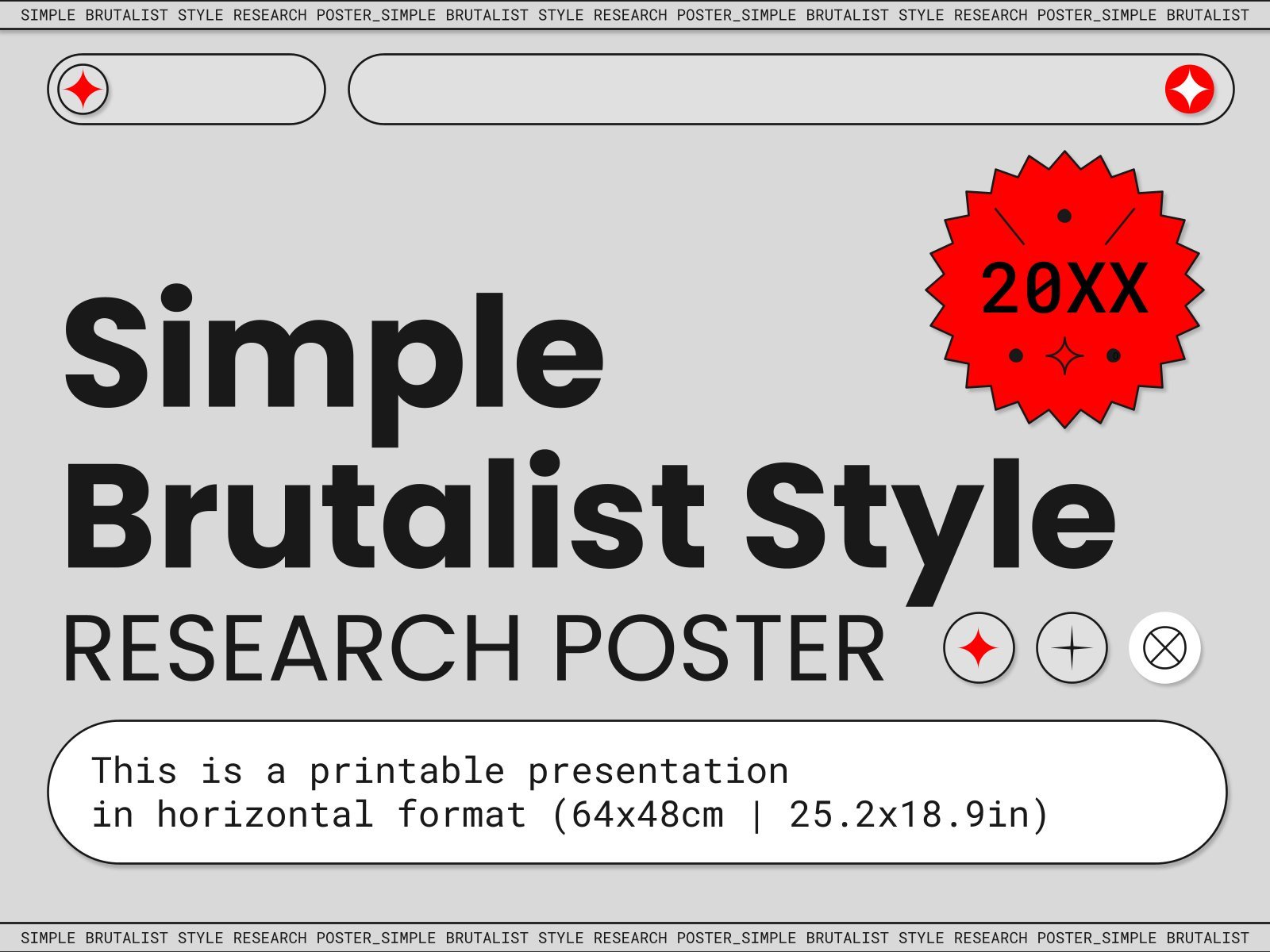 Poster de recherche simple de style brutaliste Modèles de présentation