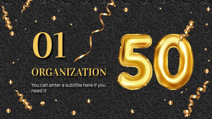 Glamorous 50th Birthday Minitheme | Google Slides & PPT